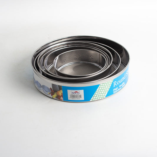 Set of 6 steel sieves