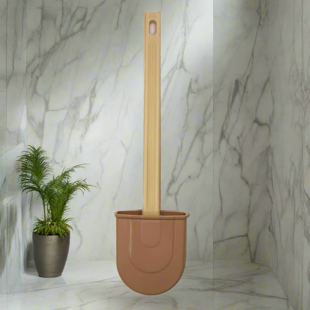 Toilet brush, with clip-on holder