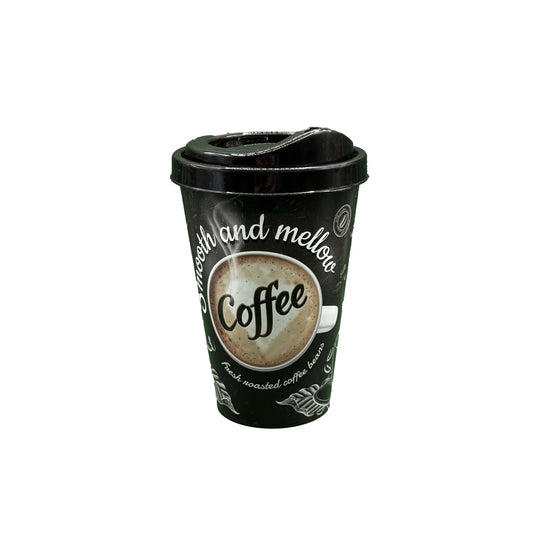 Plastic coffee cup with lid
