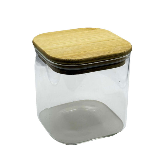 მინის ქილები (საშაქრე/სასუნელე) ბამბუკის თავსახურით