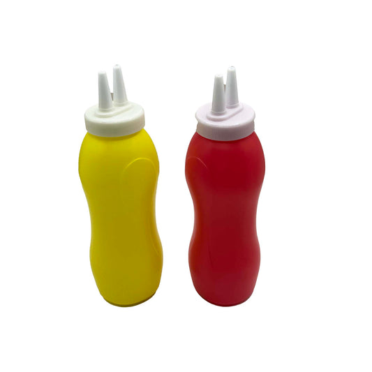 კეტჩუპის და მდგოვის ბოთლები