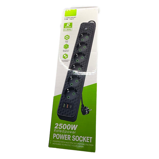 დენი დამაგრძელებელი (2500ვ. 6 პორტი)