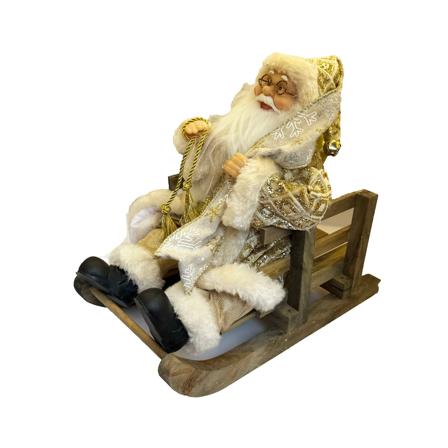 დეკორატიული თოვლის ბაბუ ხის მარხილით