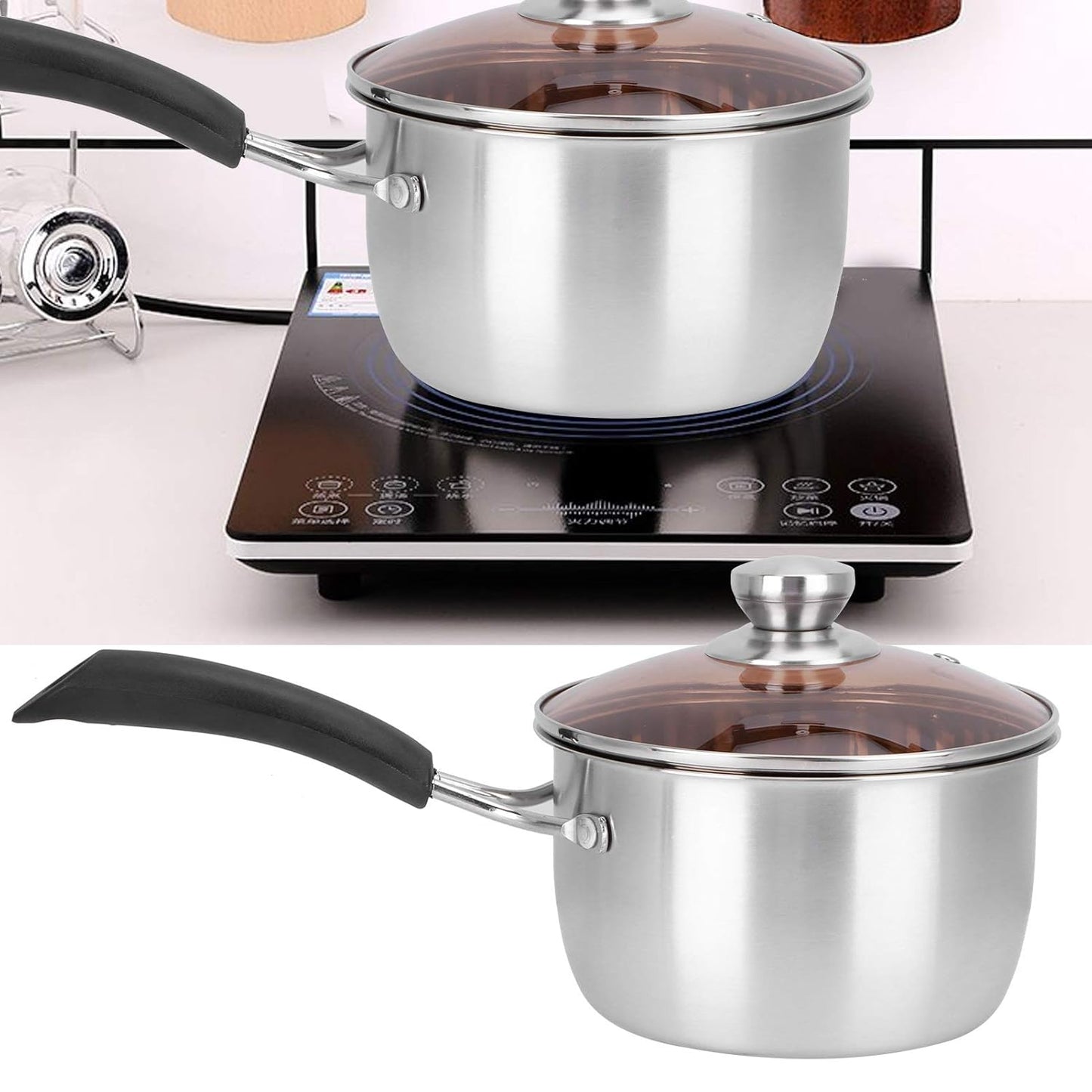 Milk and sauce pot with lid (2L)