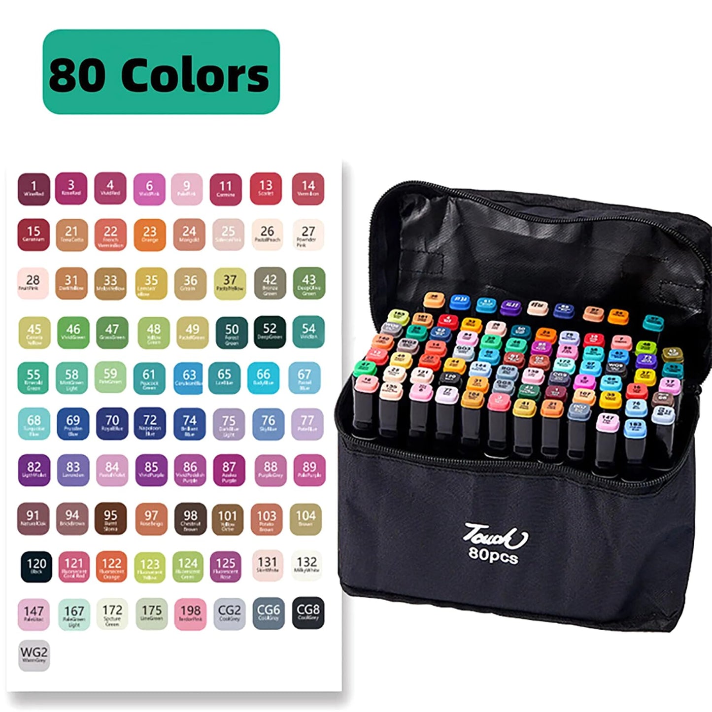 სკეთჩ-მარკერების ნაკრები (80 ფერი)