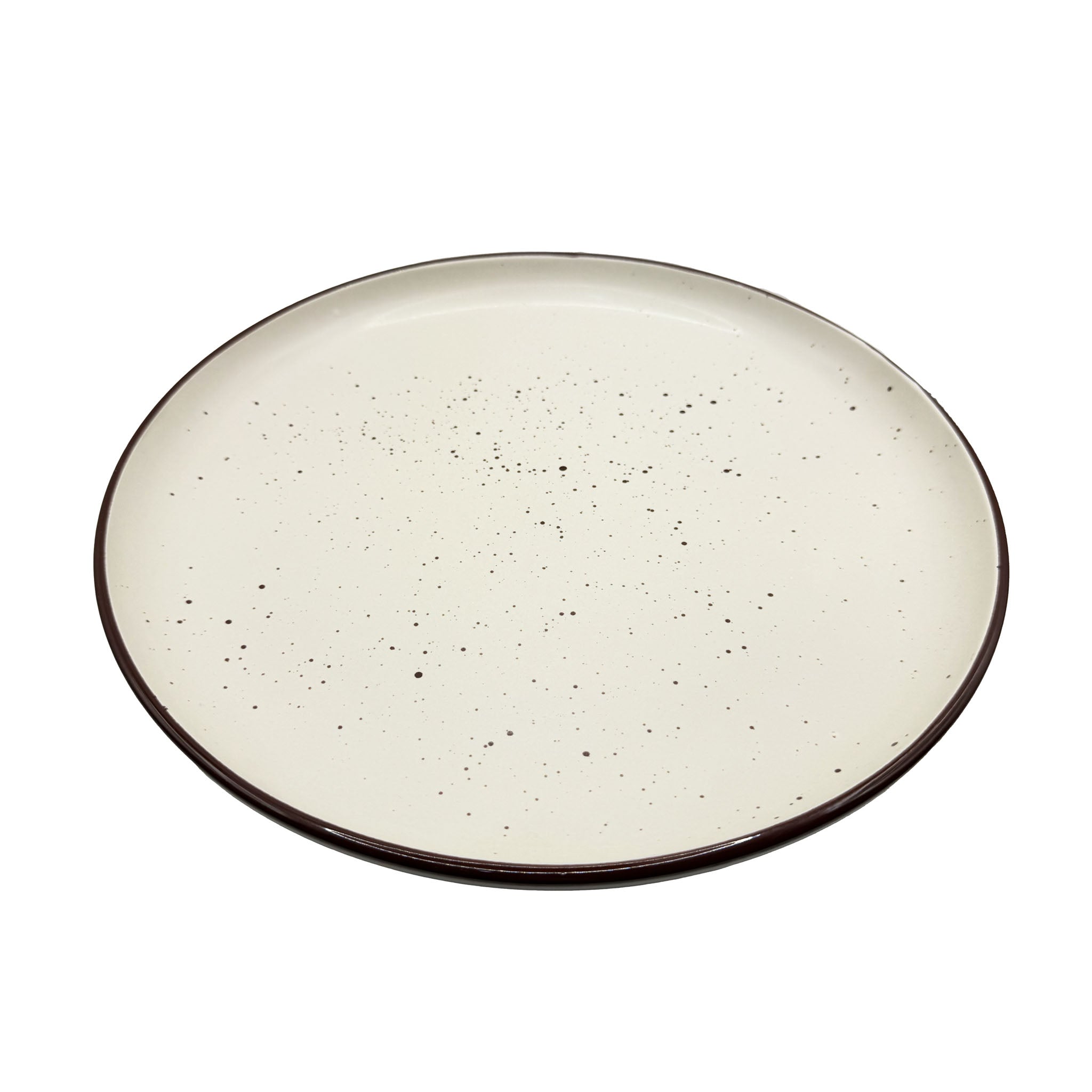 კერამიკის თეფში - თეთრი - წინწკლებით