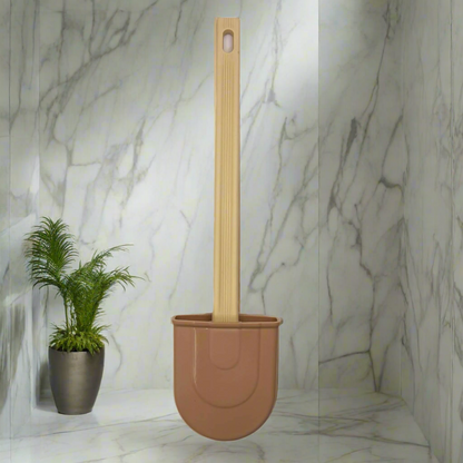 Toilet brush, with clip-on holder