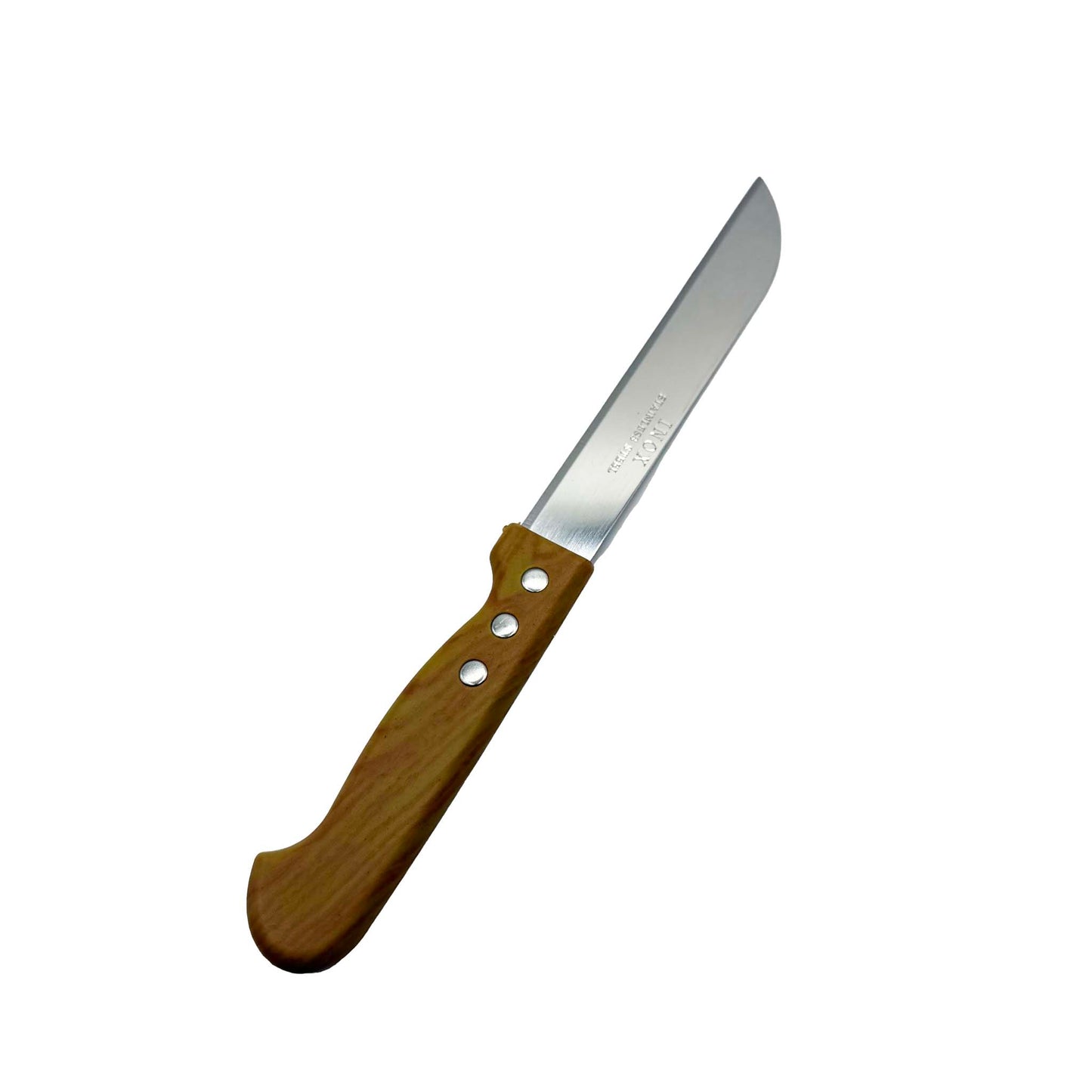 Kitchen knife with wooden handle