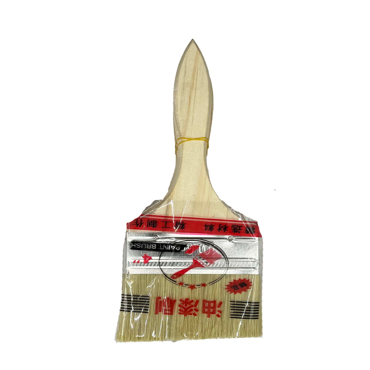 Paint brush with wooden handle