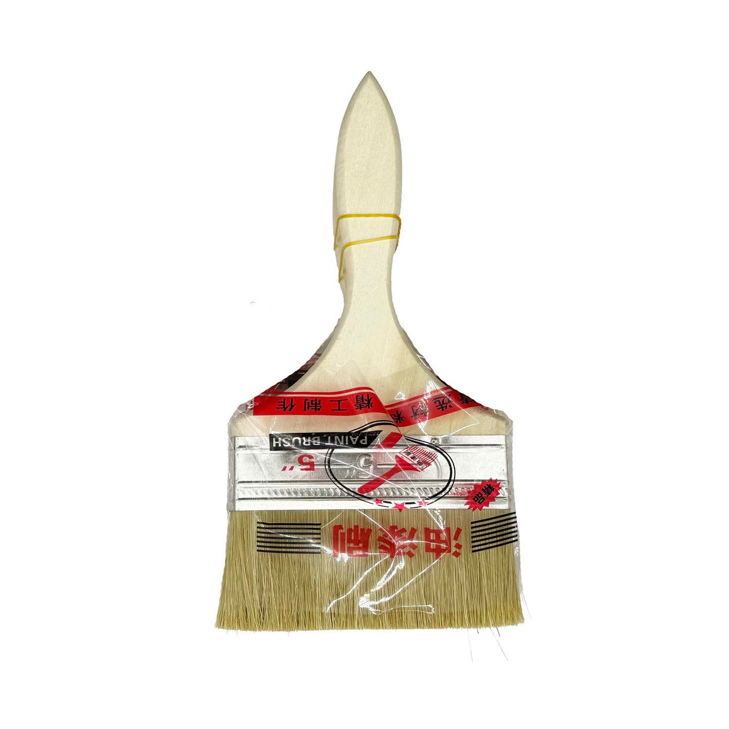 Paint brush with wooden handle