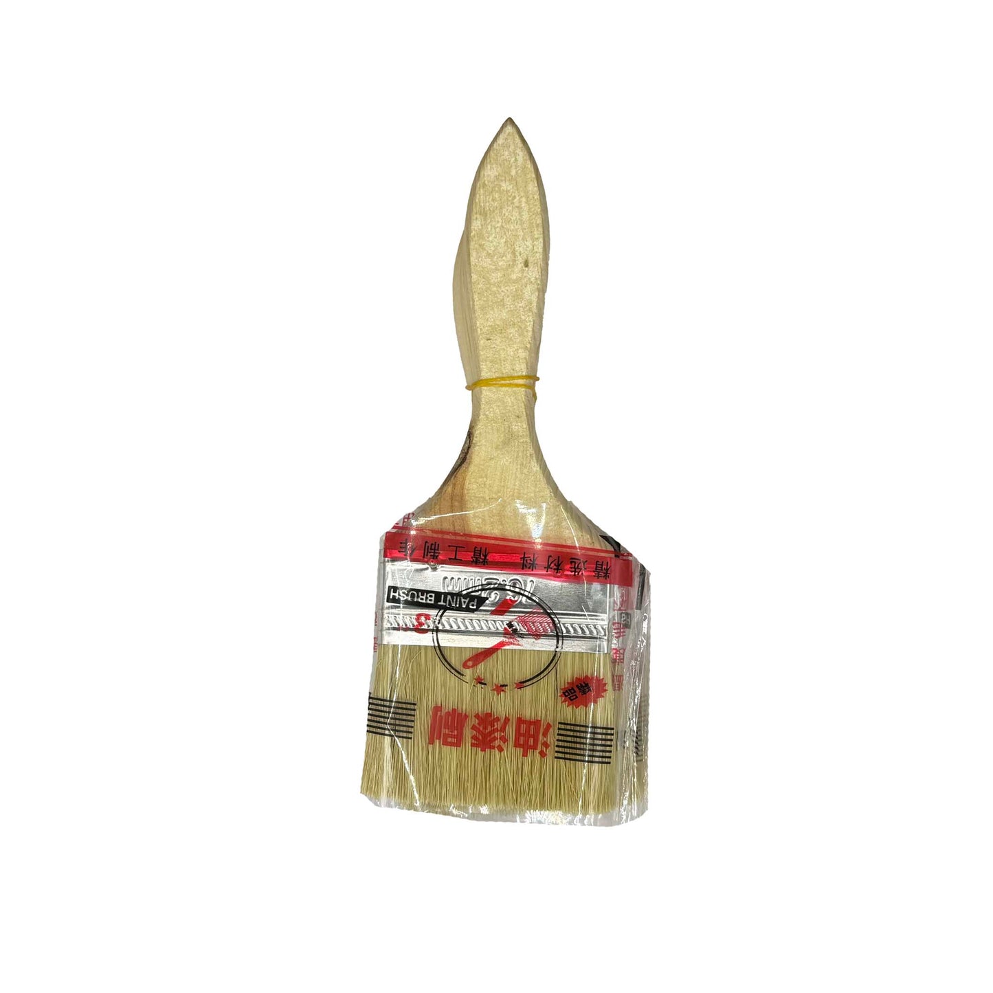 Paint brush with wooden handle