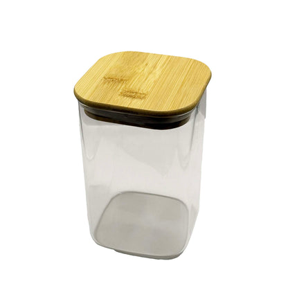 მინის ქილები (საშაქრე/სასუნელე) ბამბუკის თავსახურით