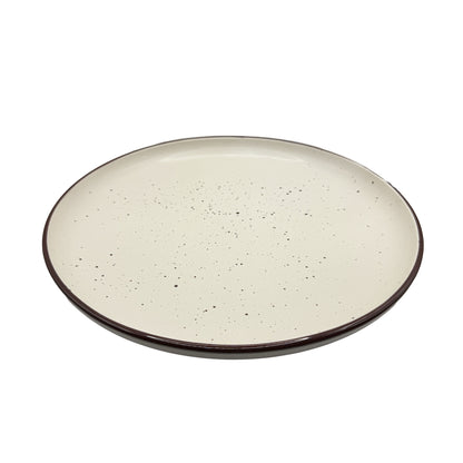 კერამიკის თეფში - თეთრი - წინწკლებით 2