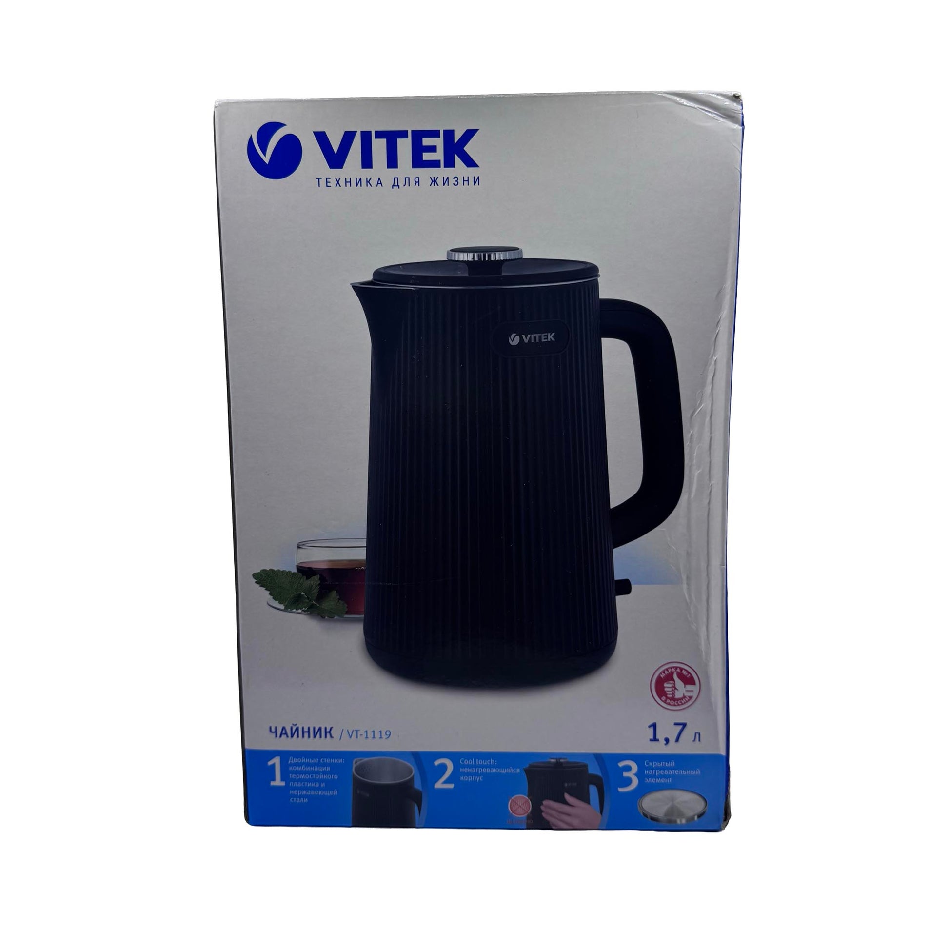 Vitek ელექტრო ჩაიდანი Cool Touch, 1.7 ლ