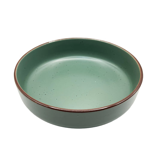 ღრმა თეფში (მუქი მწვანე,კერამიკა, დიამეტრი 18,5სმ სიღრმე 5სმ)